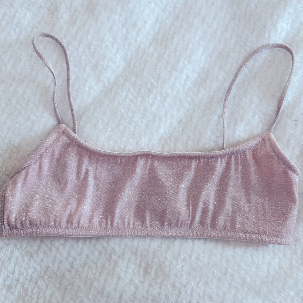 Triangl Sparkle Light Pink Bikini Top
